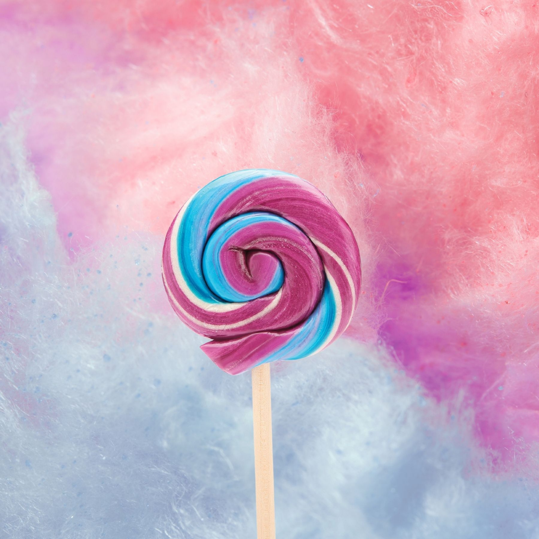 tie die lollipop on top of cotton candy